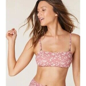 NWT New Andie Size Small Bora Bora Bikini Swim Top Ditsy Floral Rose Boho AT199